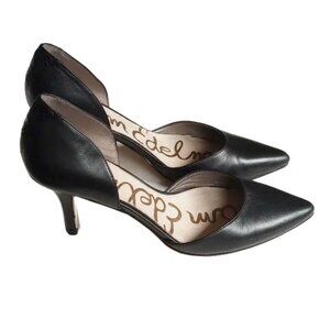 Sam Edelman Leather D'Orsay Pumps Heels 6 Black